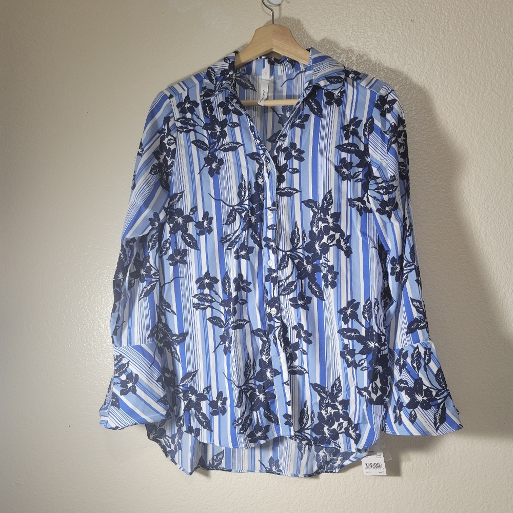 NY Collection  Floral Print Bell sleeve